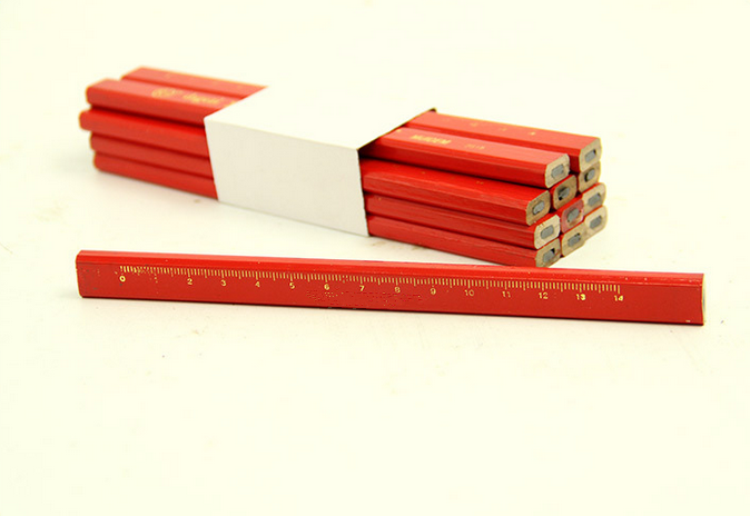 Custom wood flat or rectangular HB carpenter lead pencils